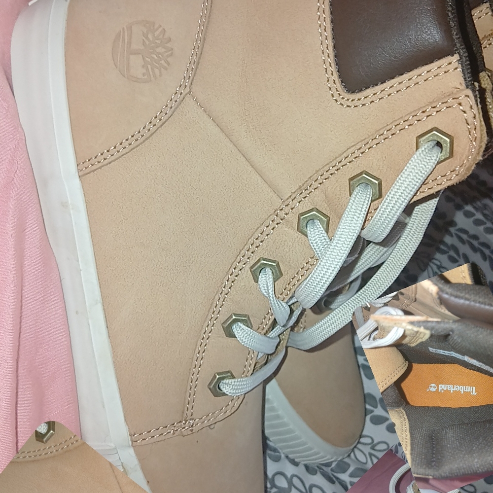 Timberland Beige Leather Sneakers